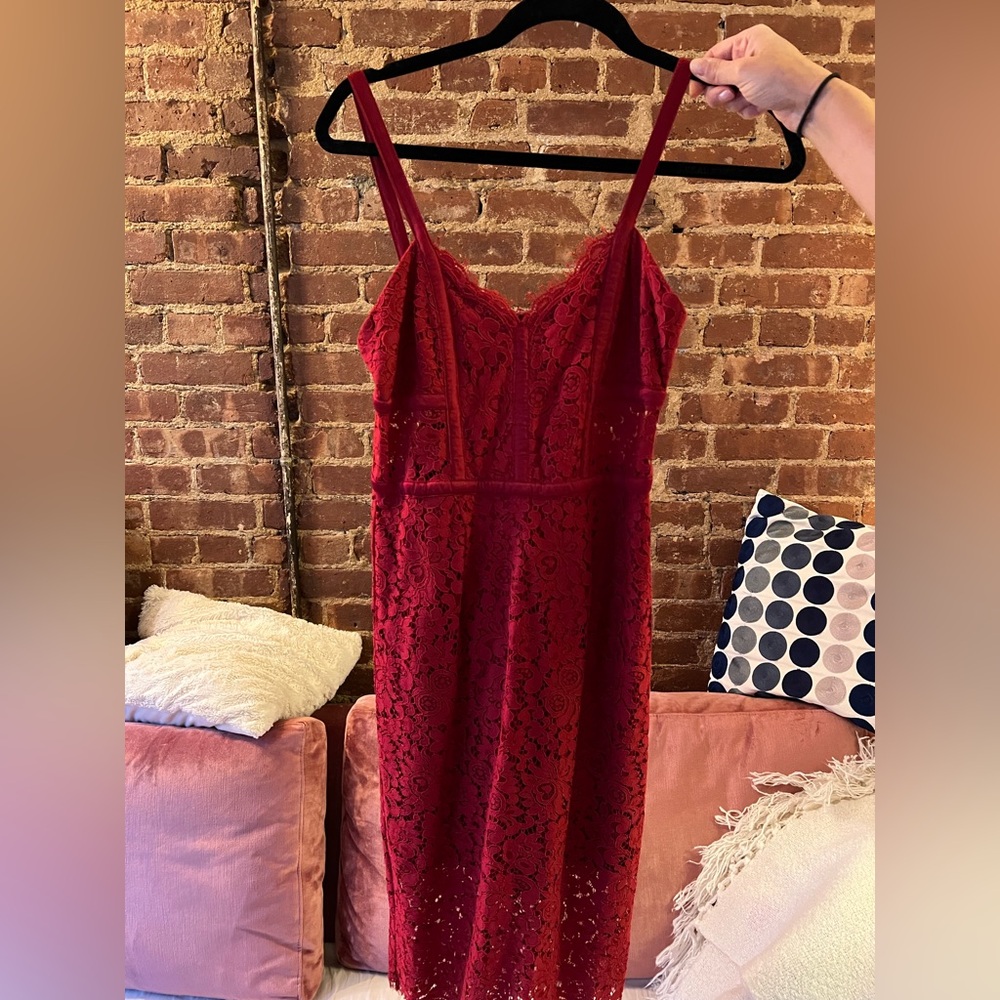 Red lace express dress
